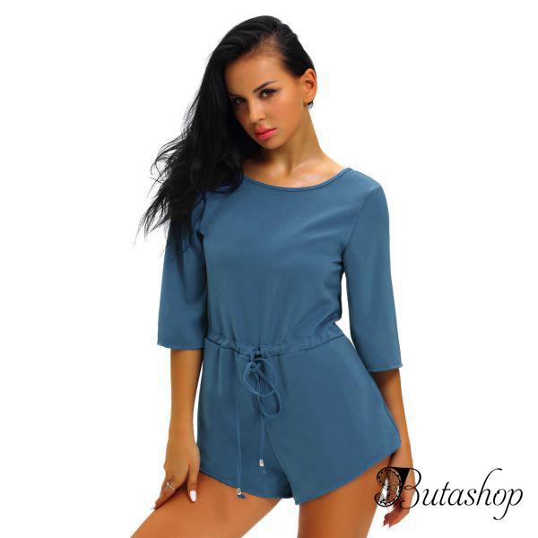 Голубой ромпер на завязках - www.butashop.com