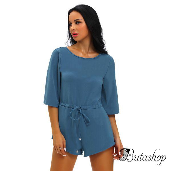 Голубой ромпер на завязках - www.butashop.com