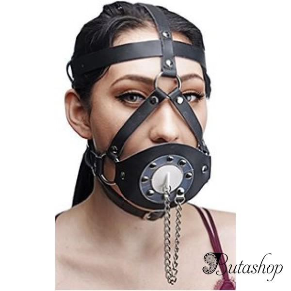 Черный кляп для рта с заклепками - www.butashop.com