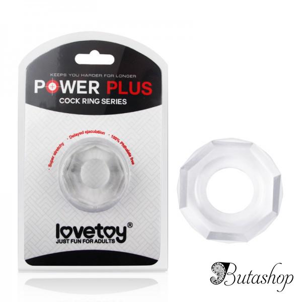 Прозрачное эрекционное кольцо Power Plus без вибрации - www.butashop.com