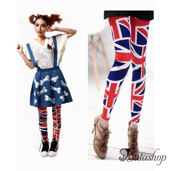 Длинные леггинсы с принтом флага - www.butashop.com