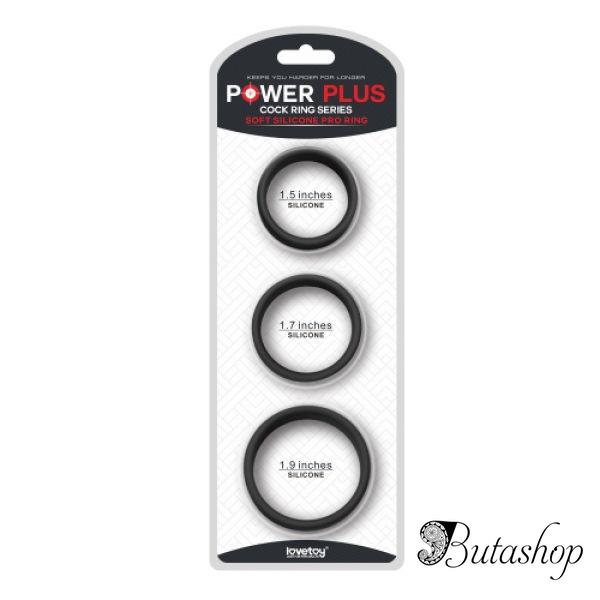 Черные мягкие силиконовые кольца для пениса Power Plus Soft Silicone Pro Ring - www.butashop.com