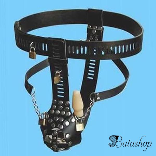 Черное мужское устройство целомудрия - www.butashop.com