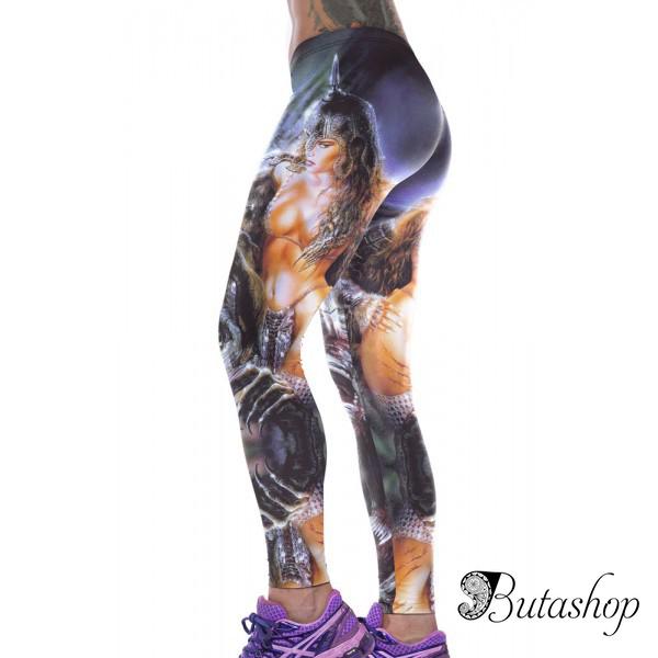 Леггинсы с принтом женщины-воина - www.butashop.com