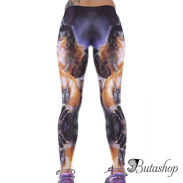 Леггинсы с принтом женщины-воина - www.butashop.com
