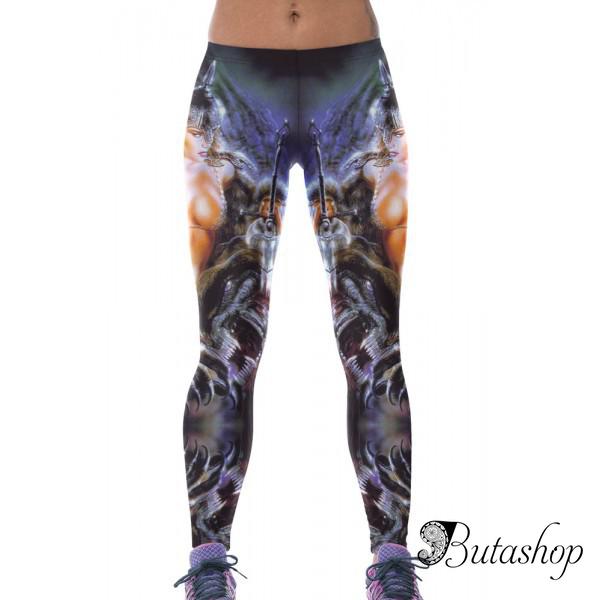 Леггинсы с принтом женщины-воина - www.butashop.com