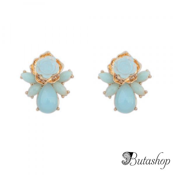 РАСПРОДАЖА! Серьги - Голубые розы - www.butashop.com