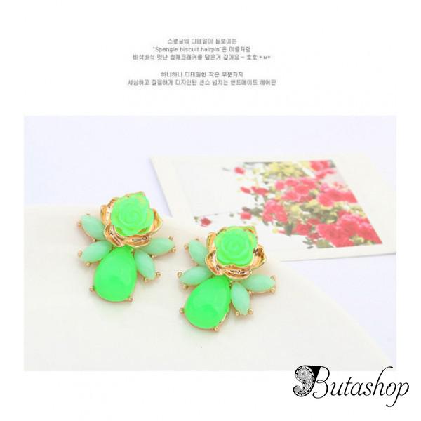 РАСПРОДАЖА! Серьги - Голубые розы - www.butashop.com