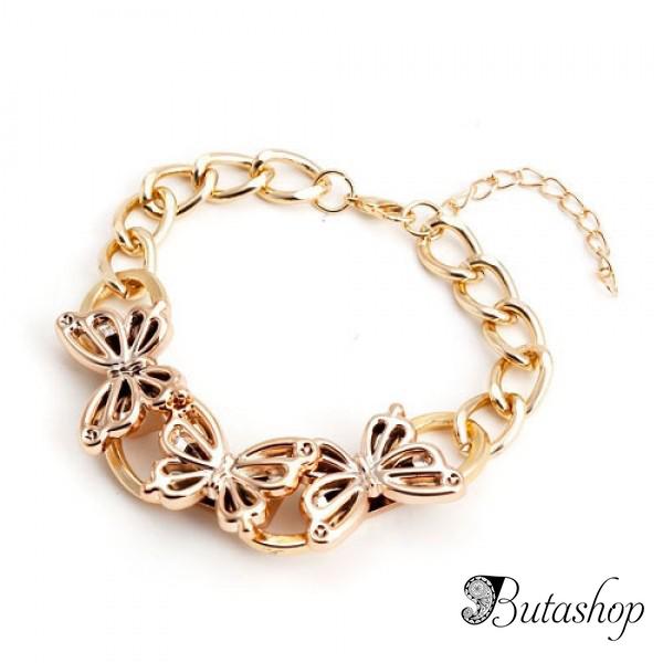 РАСПРОДАЖА! Браслет - Золотые бабочки - www.butashop.com