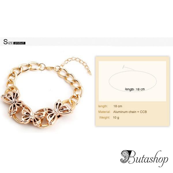 РАСПРОДАЖА! Браслет - Золотые бабочки - www.butashop.com