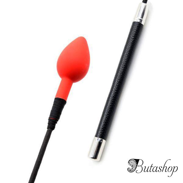 Кожаный стек с красным наконечником - www.butashop.com