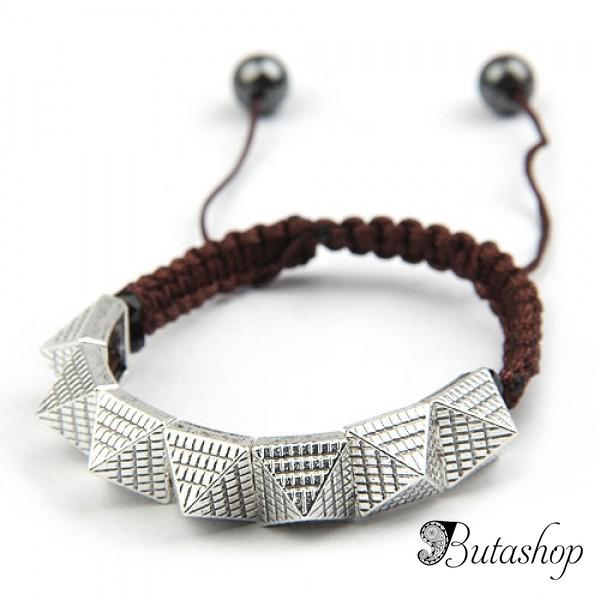 РАСПРОДАЖА! Плетеный браслет с пирамидками - www.butashop.com