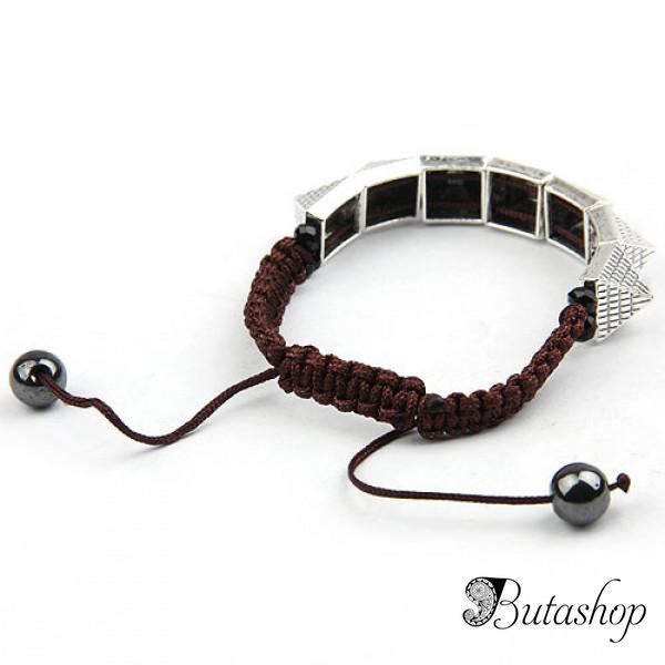 РАСПРОДАЖА! Плетеный браслет с пирамидками - www.butashop.com