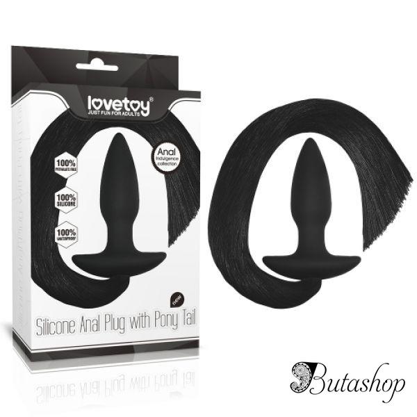 Silicone Anal Plug with Pony Tail - www.butashop.com