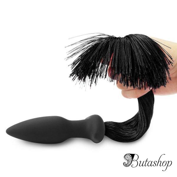 Silicone Anal Plug with Pony Tail - www.butashop.com