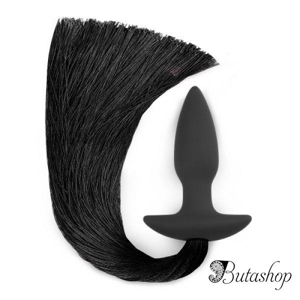 Silicone Anal Plug with Pony Tail - www.butashop.com