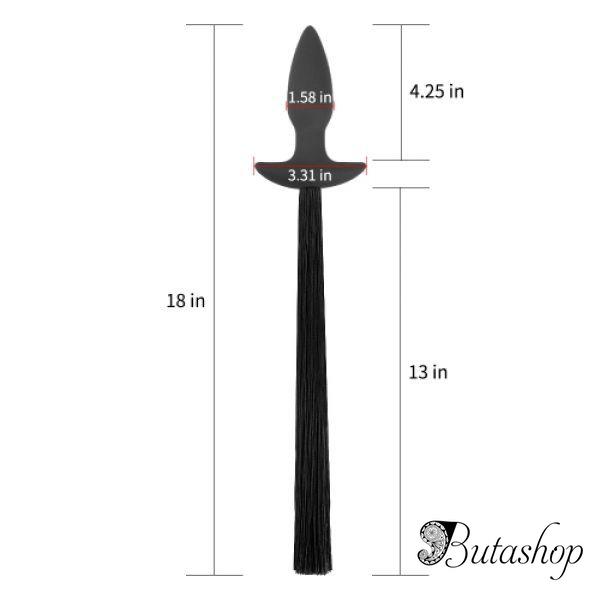 Silicone Anal Plug with Pony Tail - www.butashop.com