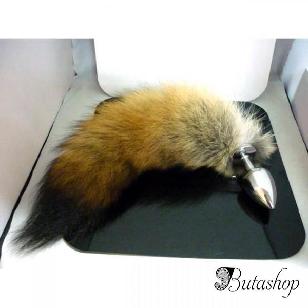 Анальная металлическая пробка с хвостом - www.butashop.com