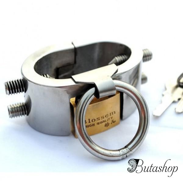 Фиксатор мошонки на пенис металлический с зажимами - www.butashop.com