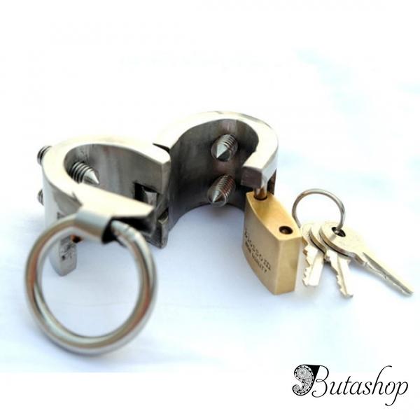 Фиксатор мошонки на пенис металлический с зажимами - www.butashop.com
