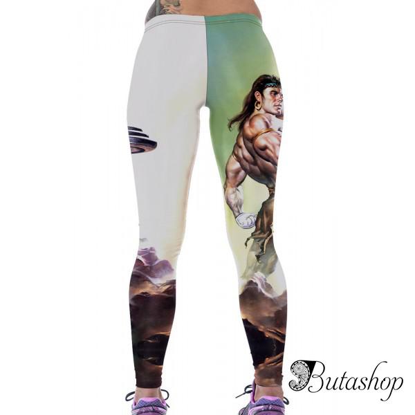 Леггинсы с принтом мужественного воина - www.butashop.com