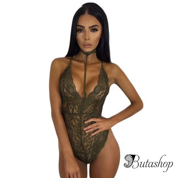 Тедди цвета милитари с чокером - www.butashop.com