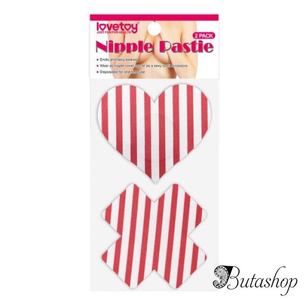 Наклейки на соски в виде сердца и креста (2 пары) - www.butashop.com