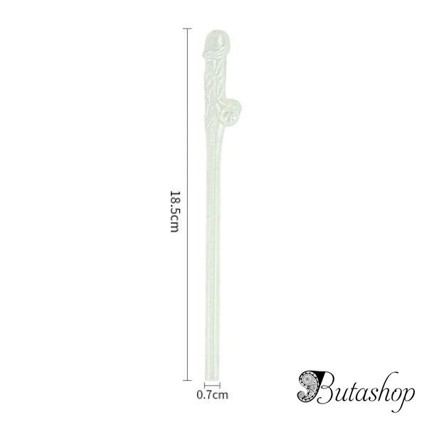 Glow in the Dark Willy Straws – Pack of 9 - www.butashop.com