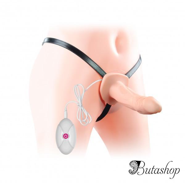 Страпон Unisex Hollow с вибратором - www.butashop.com