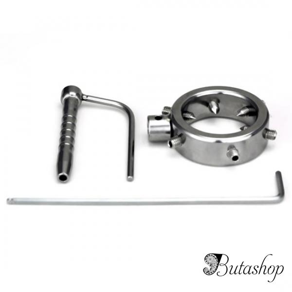 Кольцо на пенис Акульи зубы с катетером - www.butashop.com