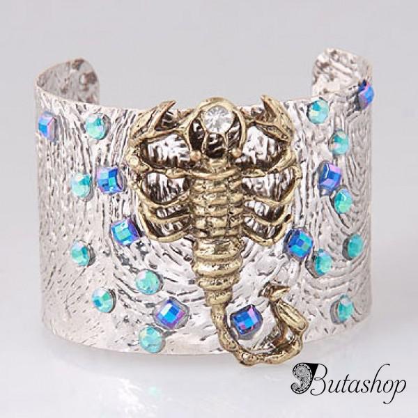 РАСПРОДАЖА! Открытый мерцающий браслет со скорпионом - www.butashop.com