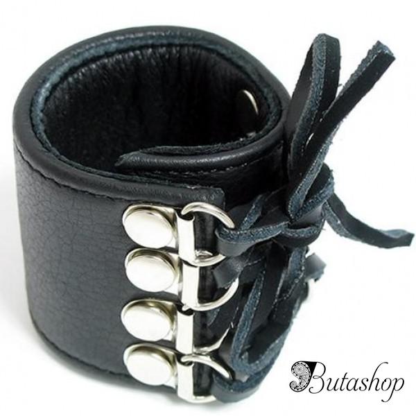 Кожаный фиксатор на пенис на шнуровке - www.butashop.com