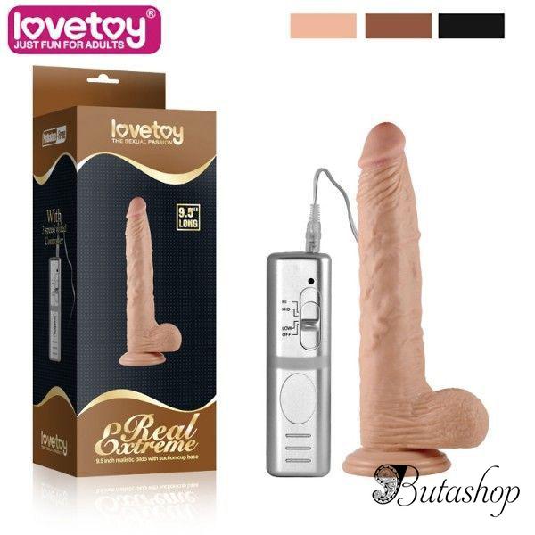 Рельефный вибратор-реалистик на присоске Real Extreme - 24 см - www.butashop.com