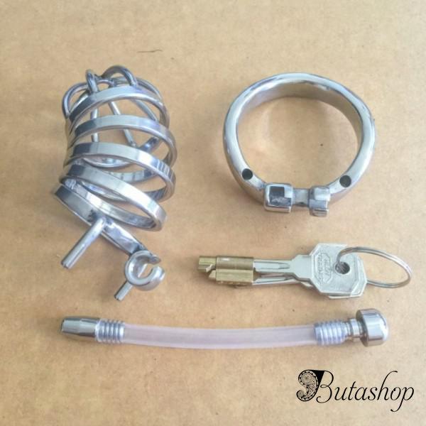 2016 New Stainless Steel Male Urethral Tube Chastity Device / Stainless Steel Chastity Cage ZC080 - www.butashop.com