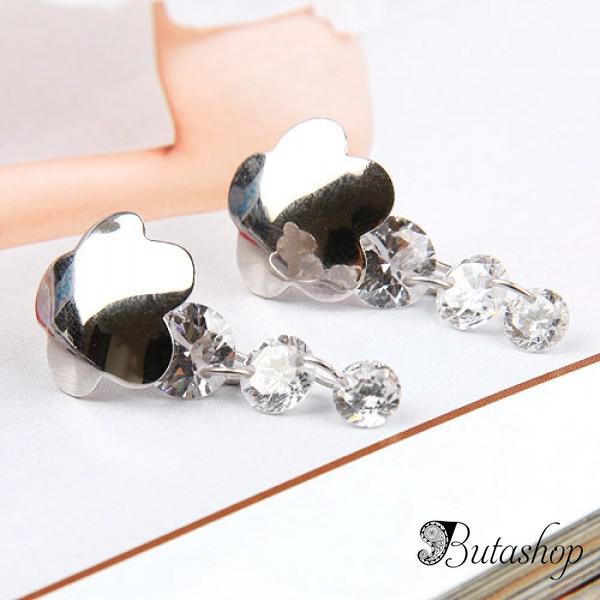 РАСПРОДАЖА! Серебряные серьги с фиолетовыми камнями - www.butashop.com