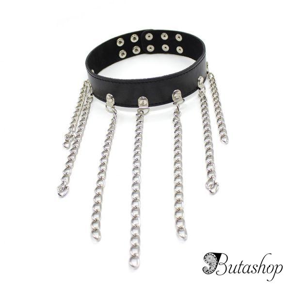 Ошейник БДСМ с цепочками - www.butashop.com