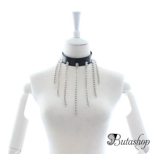 Ошейник БДСМ с цепочками - www.butashop.com