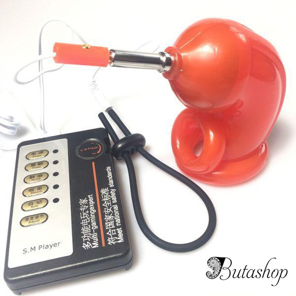 SHOCK LOCK Electro Cock Cage ATOMIC JOCK RED - www.butashop.com