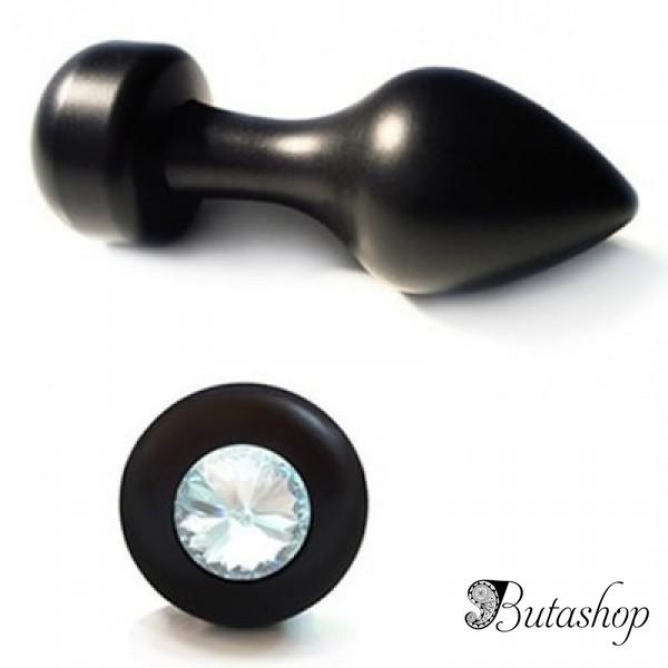 Анальная пробка с камнем, алюминий - www.butashop.com