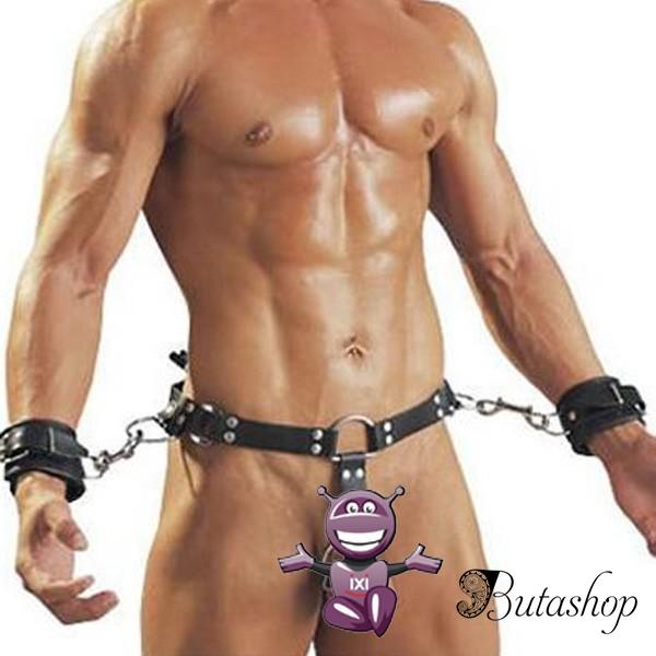 Черный кожаный бондаж прочный - www.butashop.com