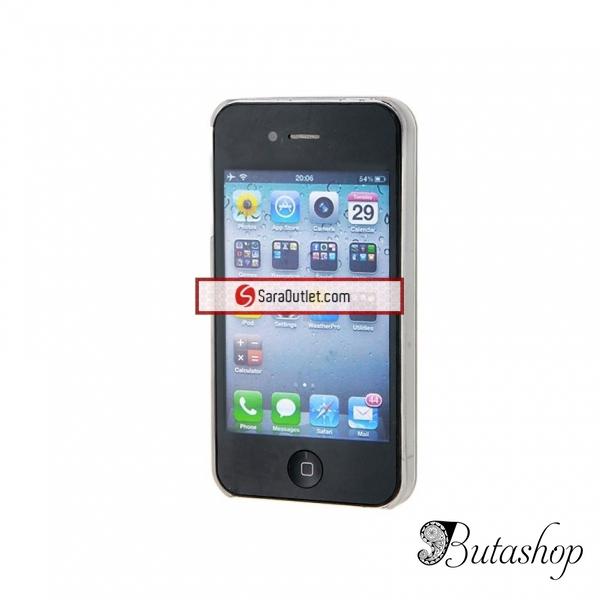 РАСПРОДАЖА! Блестящий пластиковый чехол для iPhone 4S (черный) - www.butashop.com