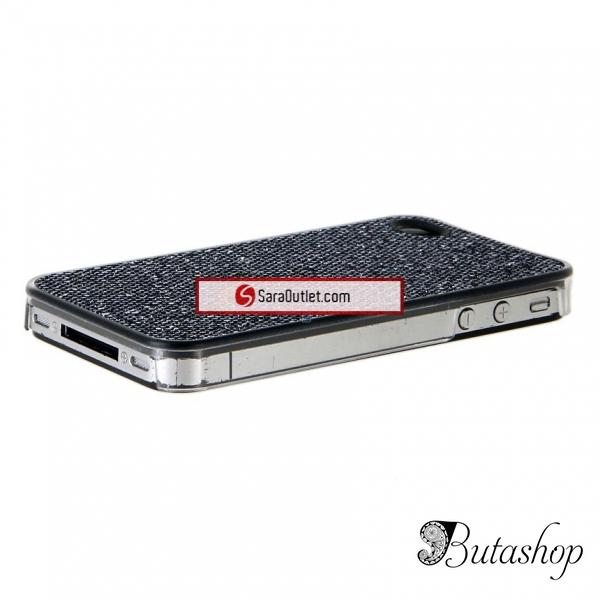 РАСПРОДАЖА! Блестящий пластиковый чехол для iPhone 4S (черный) - www.butashop.com