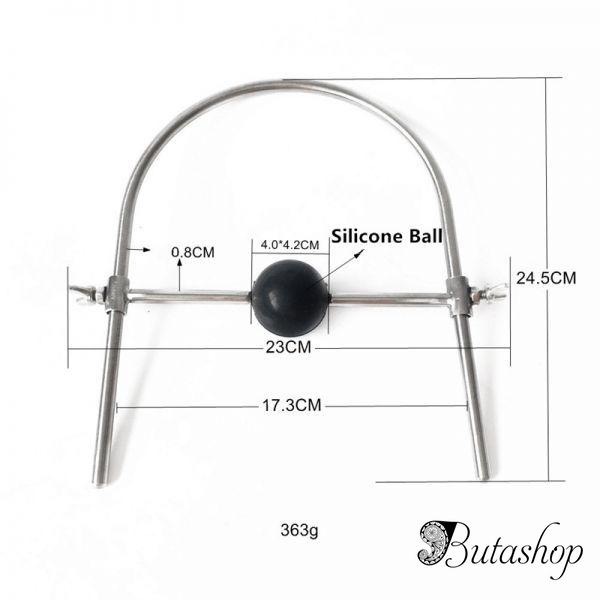 Кляп из стального прута с силиконовым шариком - www.butashop.com