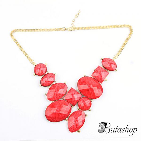 РАСПРОДАЖА! Ожерелье с большими камнями, голубое - www.butashop.com