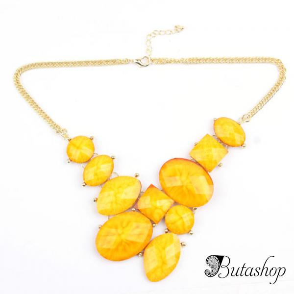РАСПРОДАЖА! Ожерелье с большими камнями, голубое - www.butashop.com