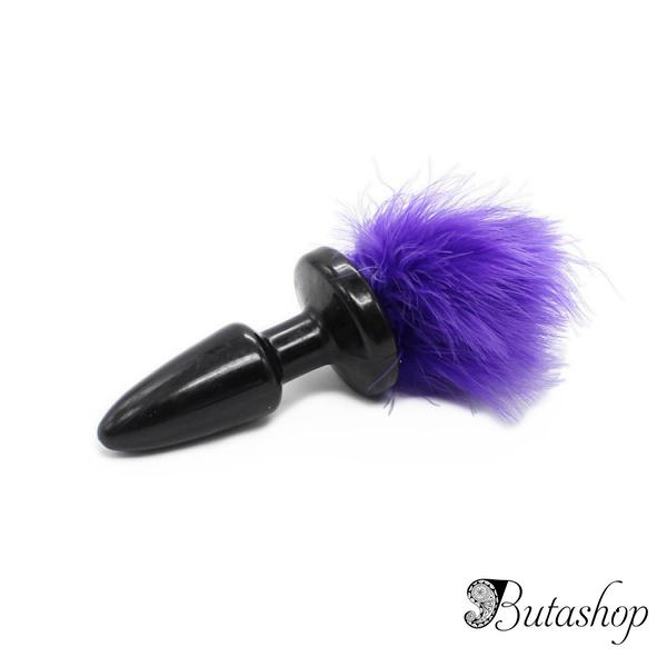Анальная пробка с пушистым фиолетовым хвостом - www.butashop.com
