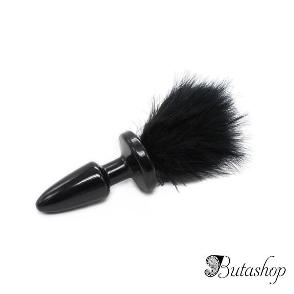 Анальная пробка с пушистым фиолетовым хвостом - www.butashop.com