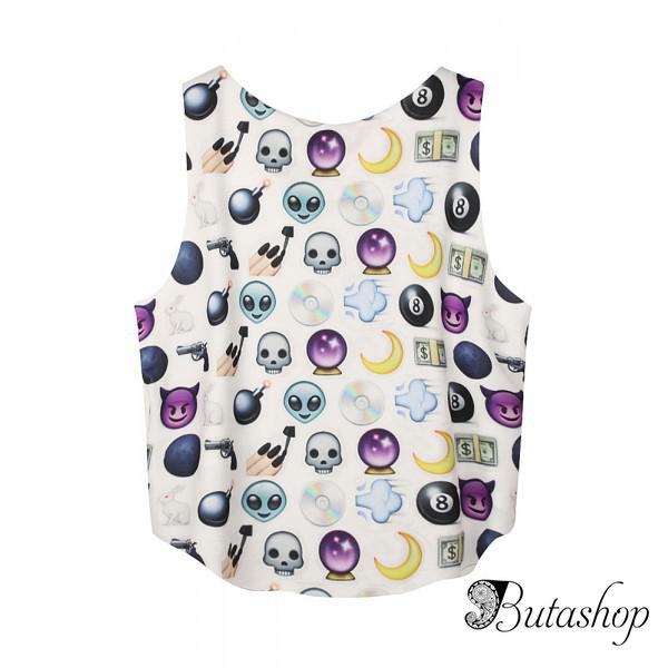 Белый топ Эмоции - www.butashop.com