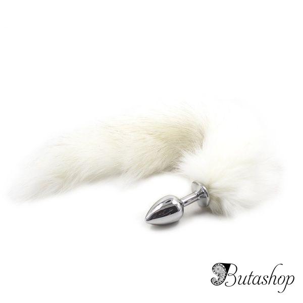 Анальная пробка с белым хвостом - www.butashop.com