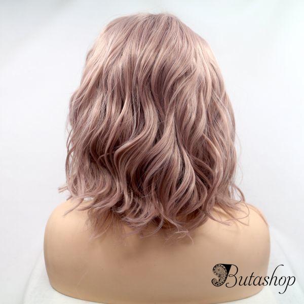 Пастельно розовый парик на сетке с мягкой волной - www.butashop.com